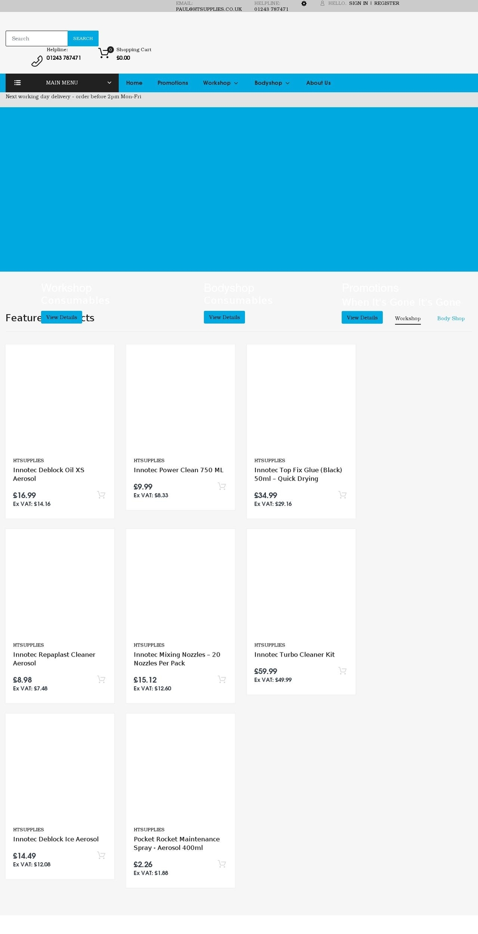 htsupplies.co.uk shopify website screenshot