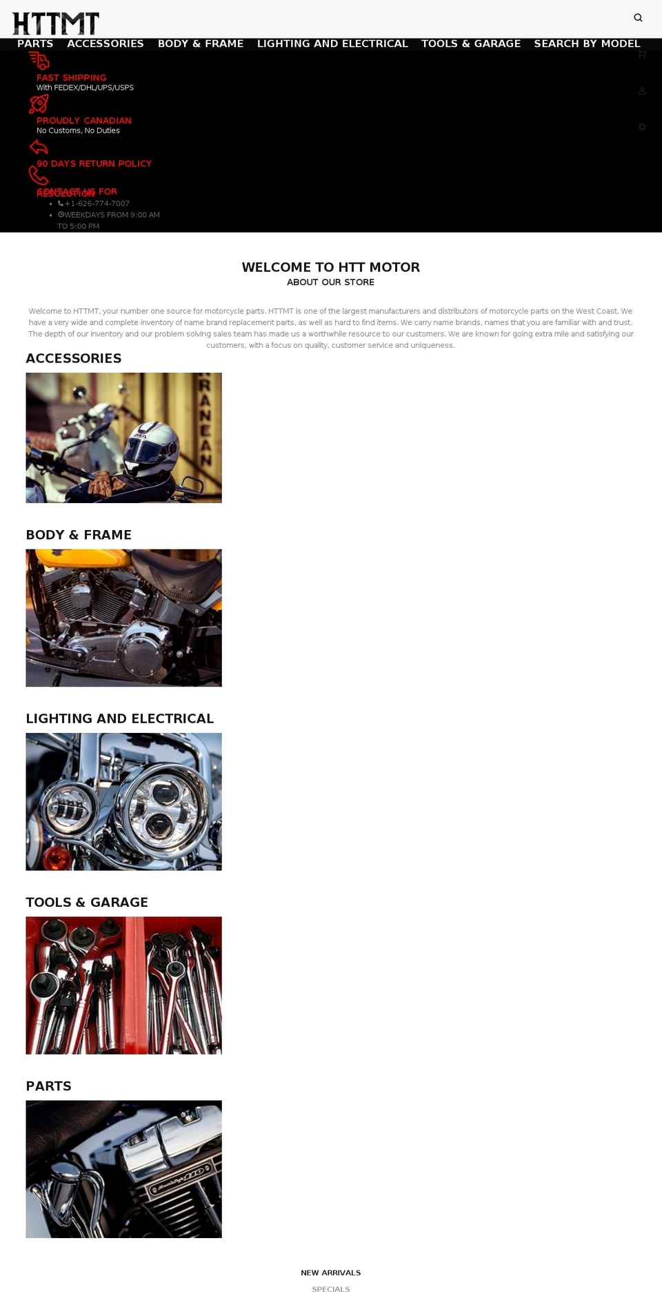 httmotor.com shopify website screenshot
