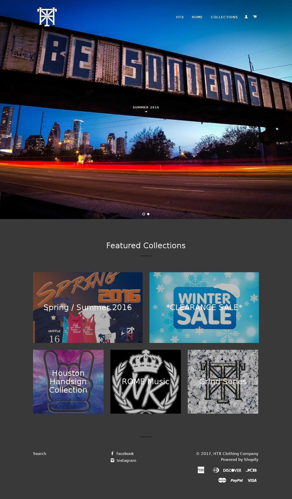 htxclothingco.com shopify website screenshot