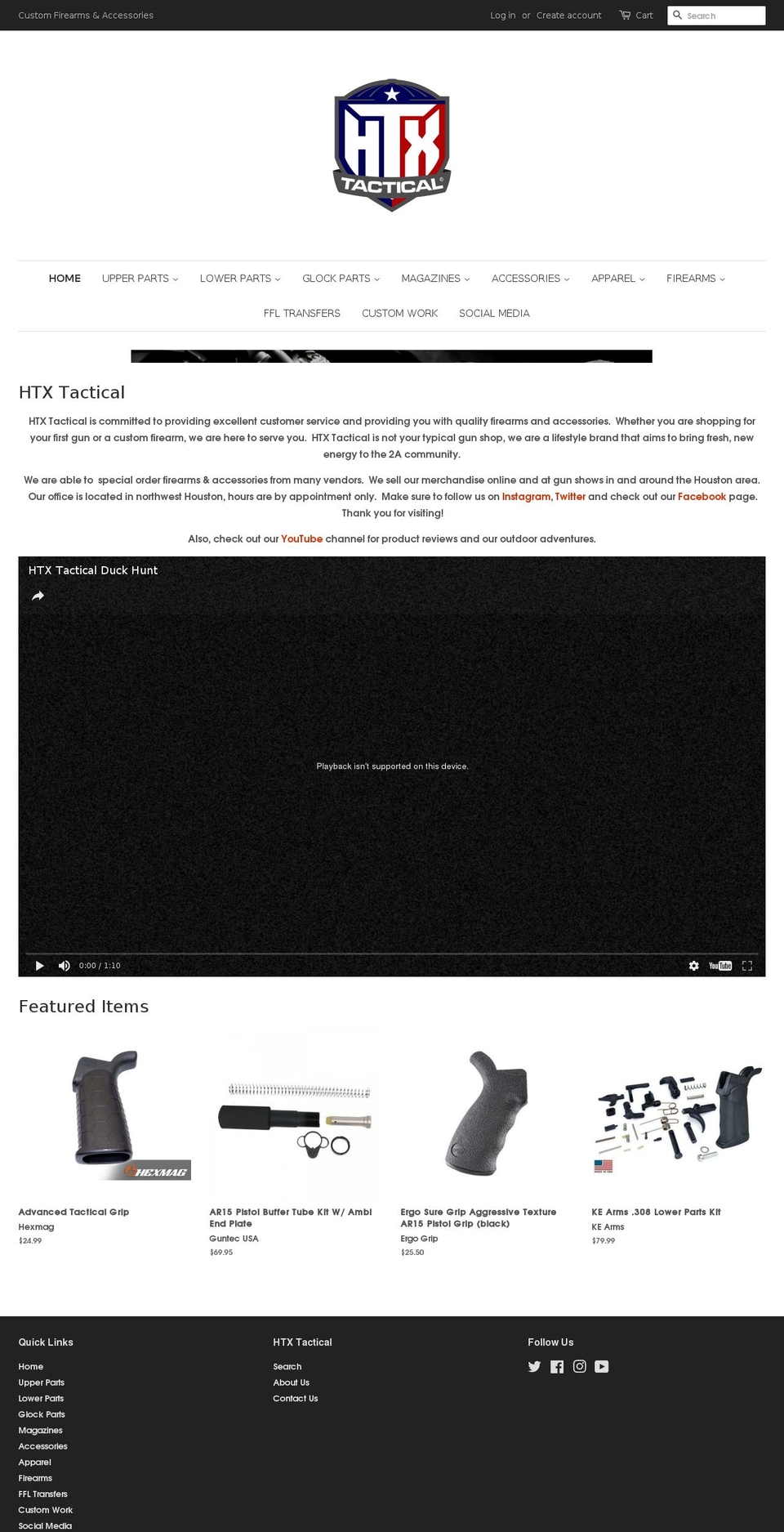 htxtactical.com shopify website screenshot