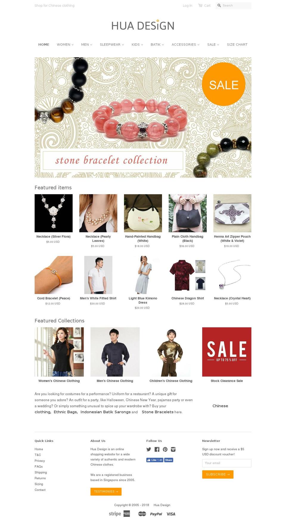 huadesign.net shopify website screenshot