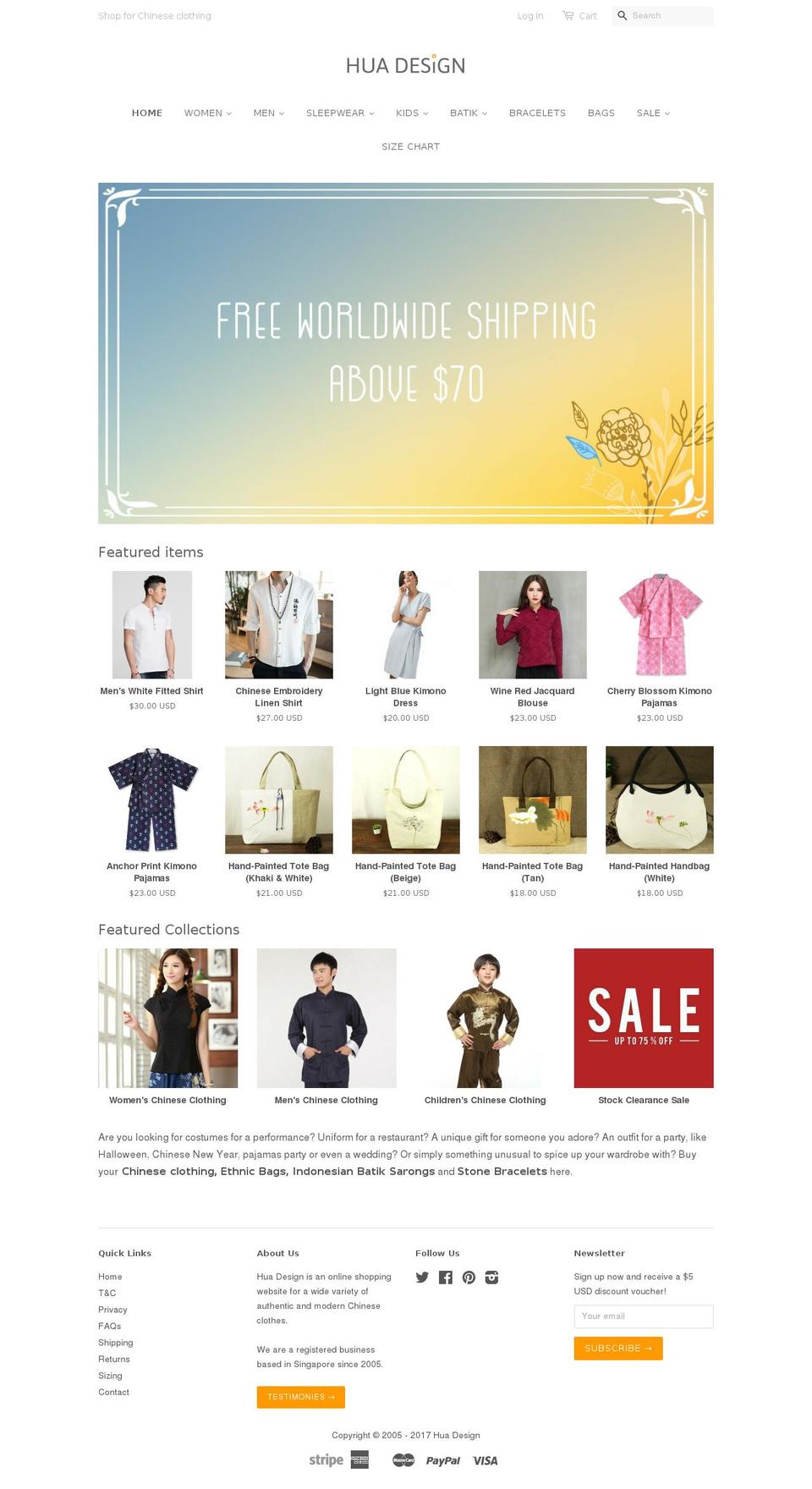 huadesigns.com shopify website screenshot