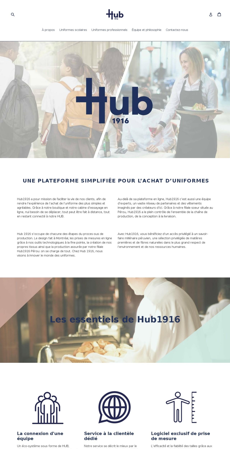 hub1916.com — Shopify storefront screenshot