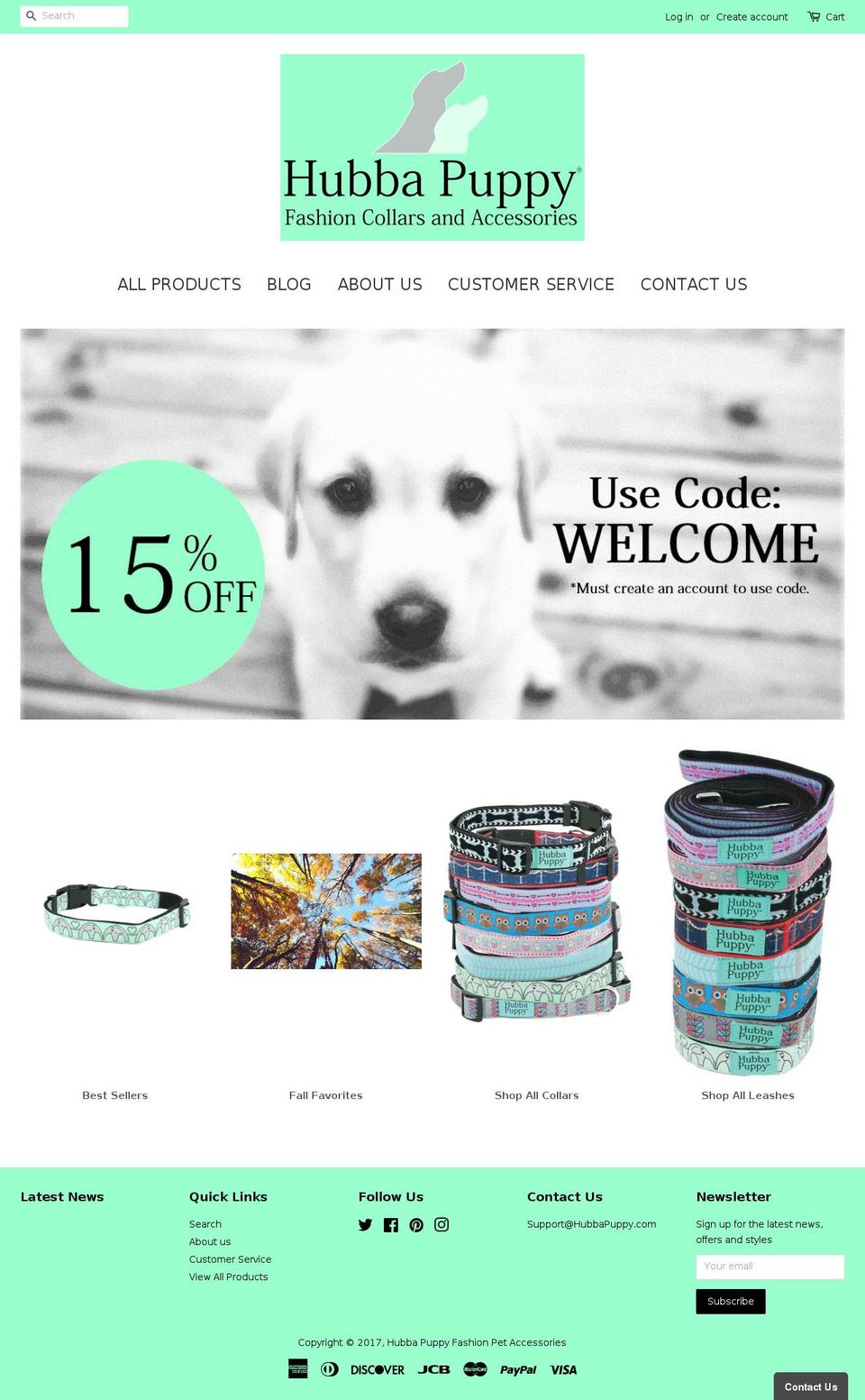 hubbapuppy.com shopify website screenshot