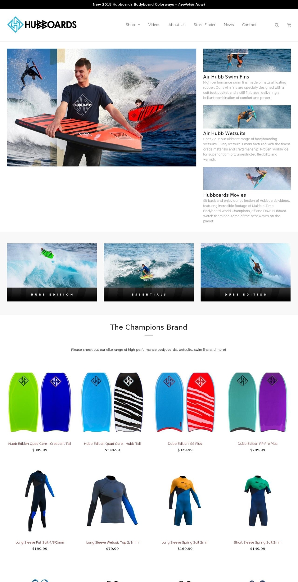 hubboards.com shopify website screenshot