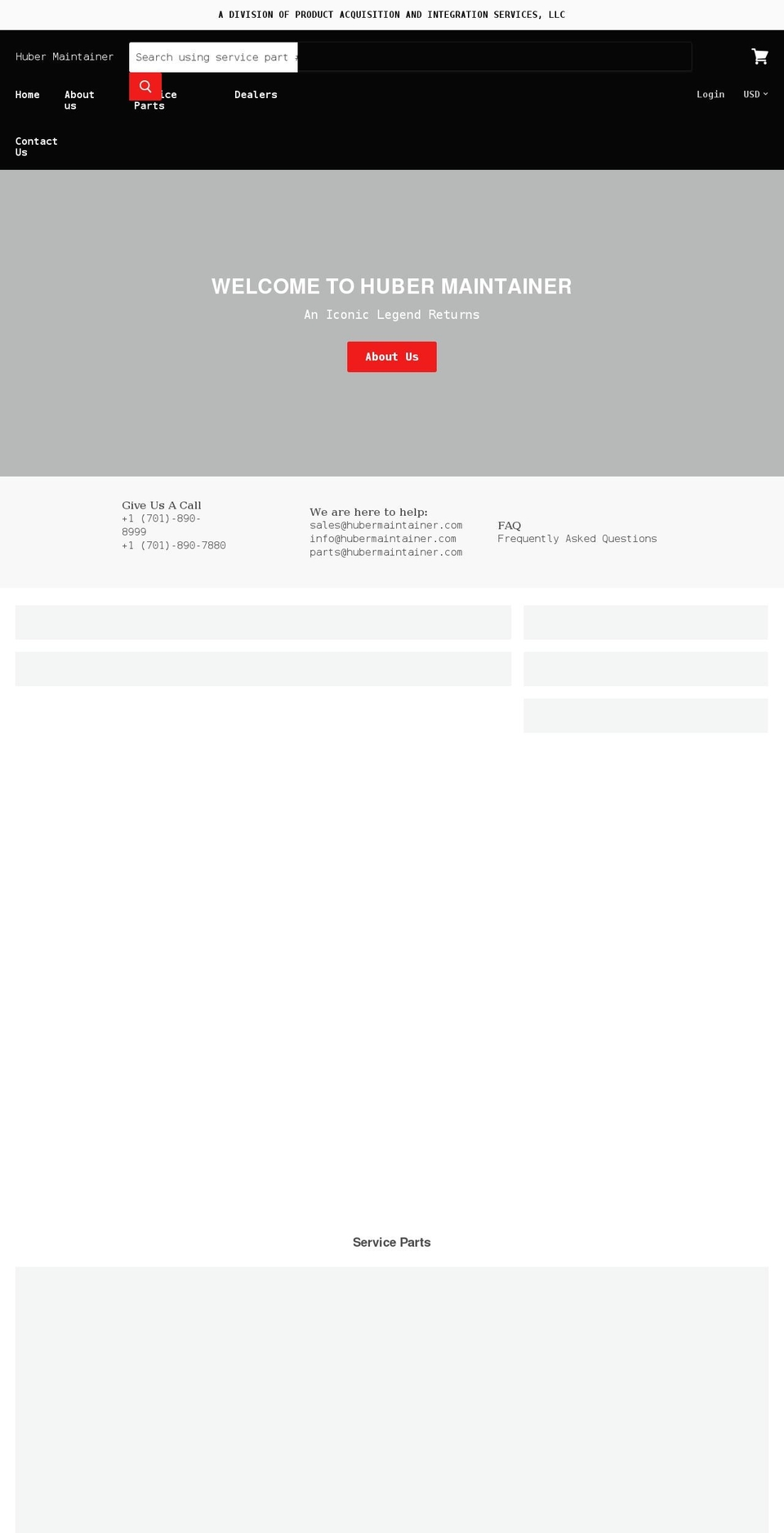 hubermaintainer.com — Shopify storefront screenshot