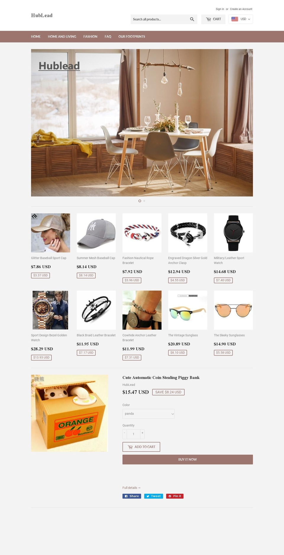hublead.com shopify website screenshot