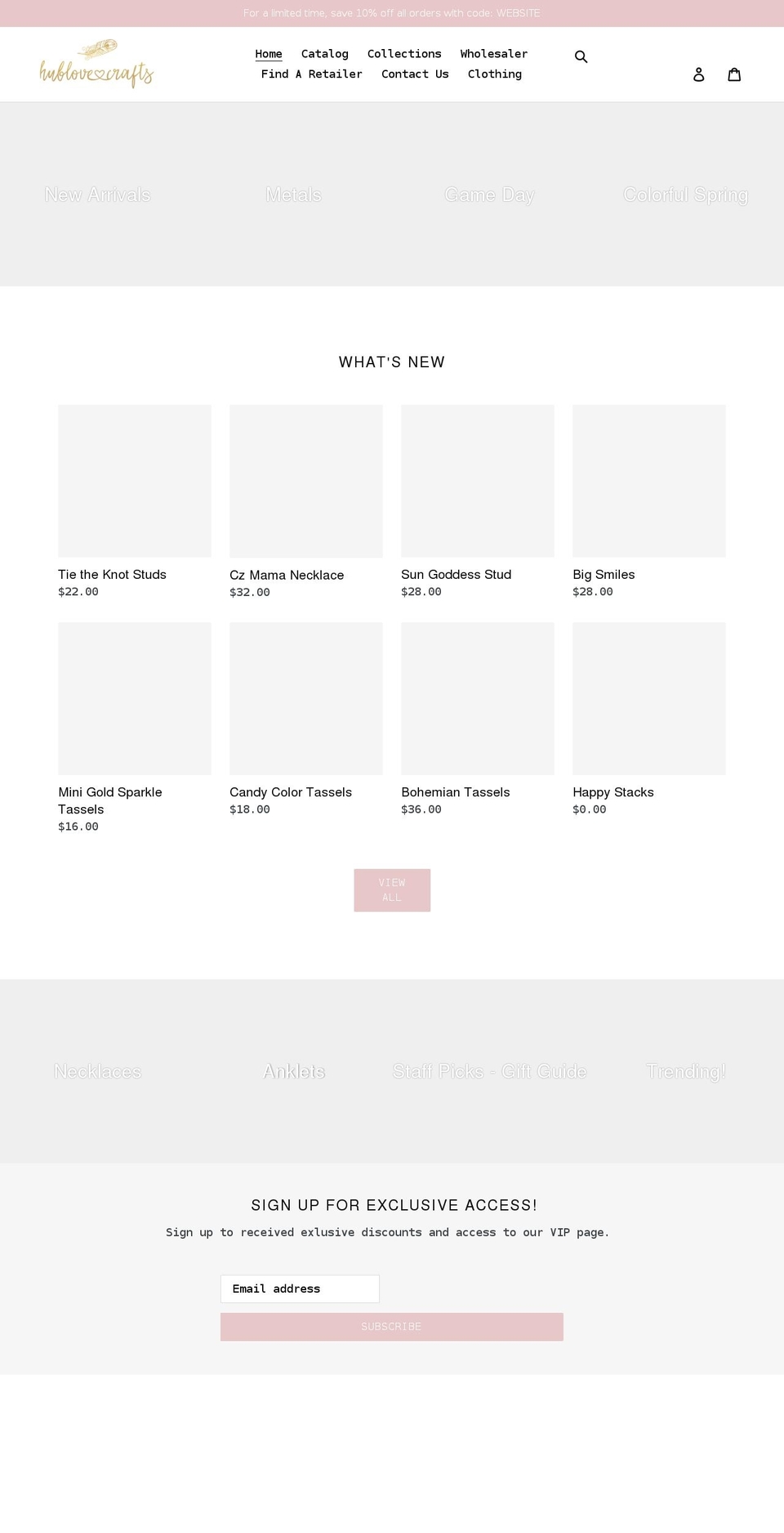 hublovecrafts.com shopify website screenshot