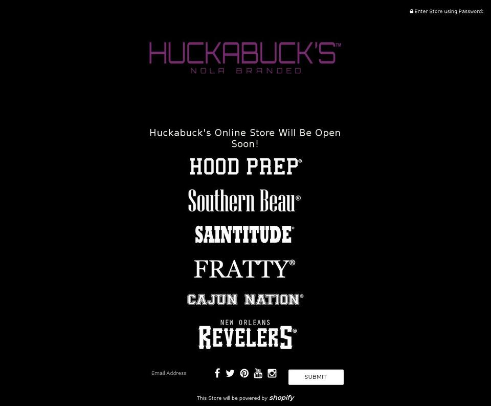 huckabucks.com shopify website screenshot