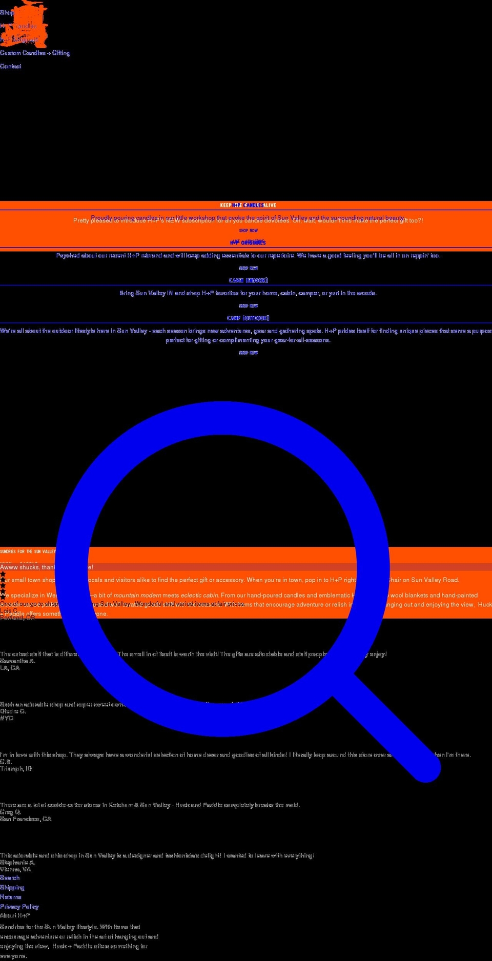 huckandpaddle.com shopify website screenshot