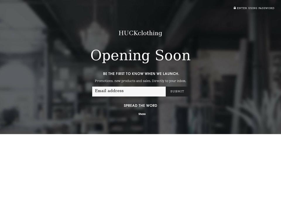 huckclothing.com shopify website screenshot