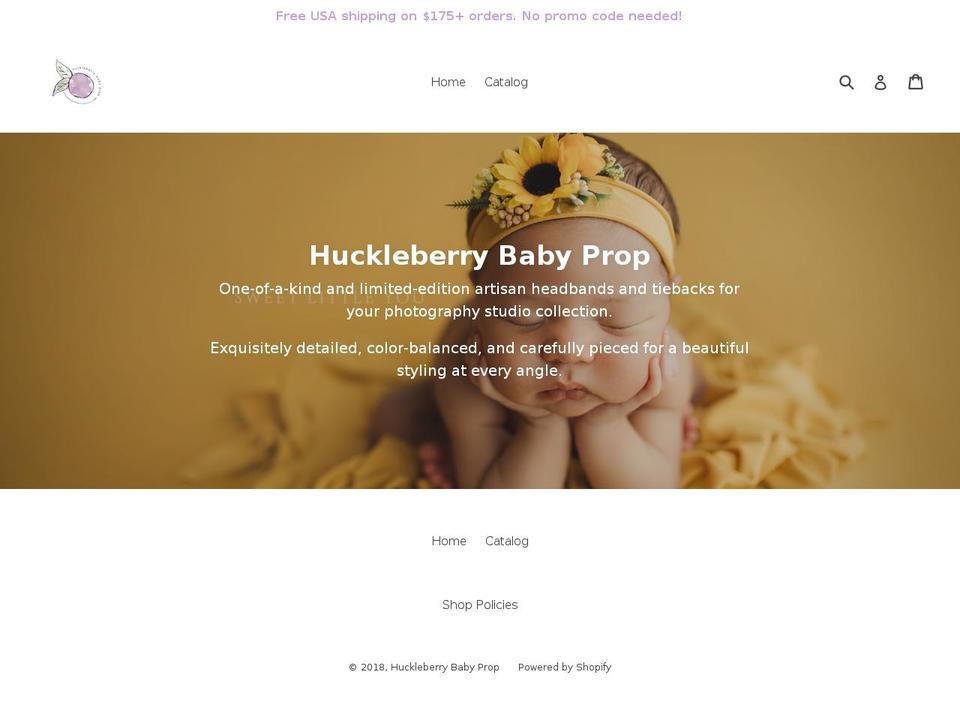 huckleberrybabyprop.com — Shopify storefront screenshot