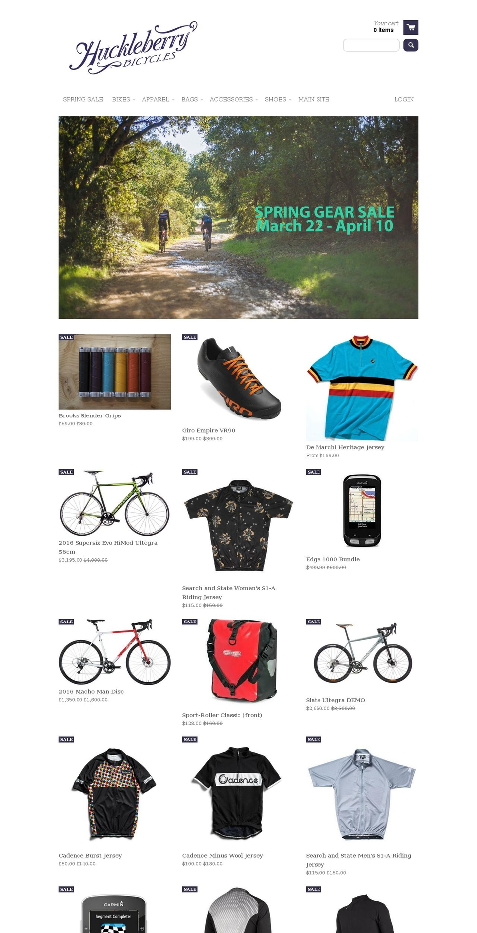 huckleberrybicycles.myshopify.com shopify website screenshot