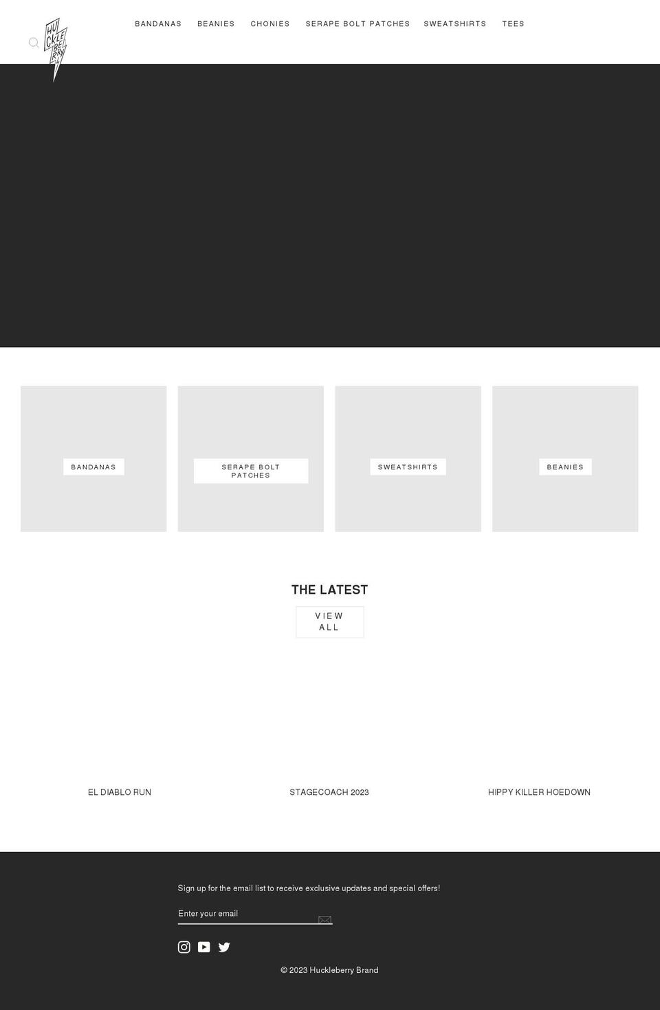 huckleberrybrand.com shopify website screenshot