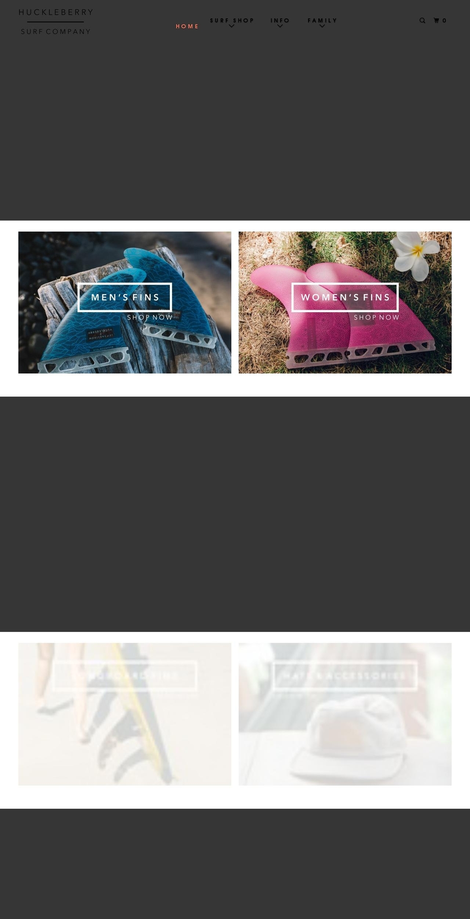 huckleberrysurfco.com shopify website screenshot