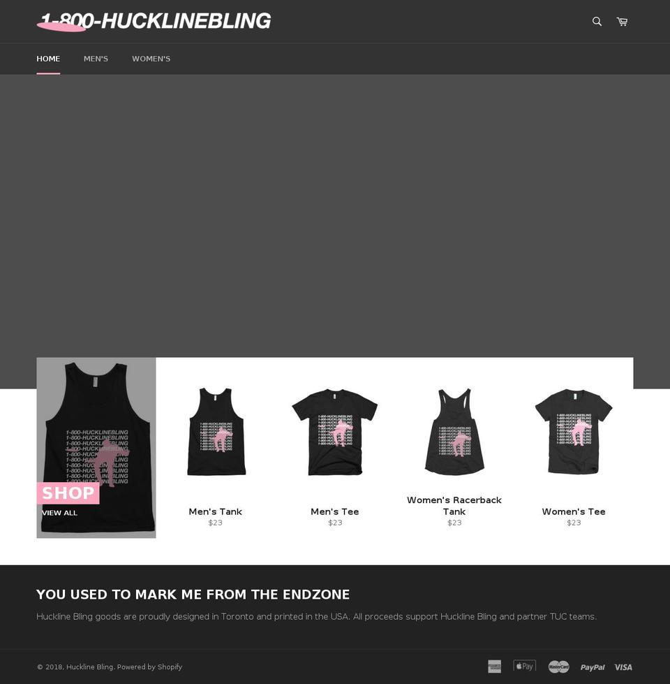 hucklinebling.com — Shopify storefront screenshot