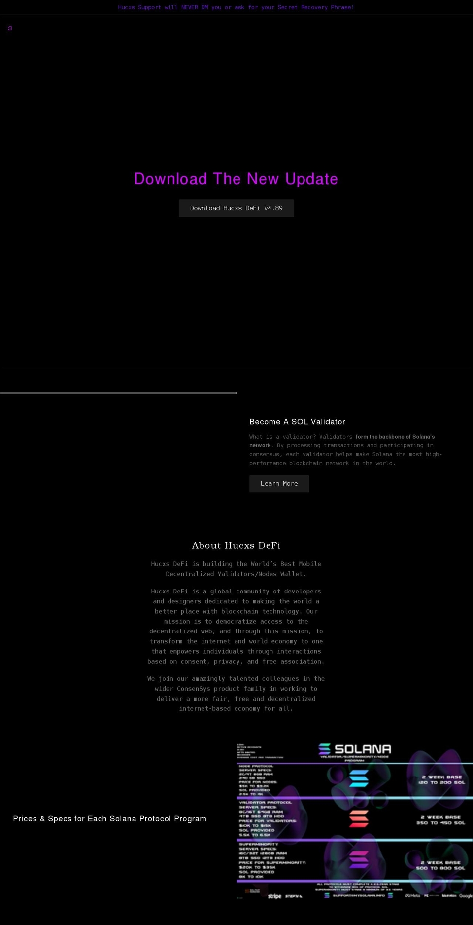 hucxs.net shopify website screenshot
