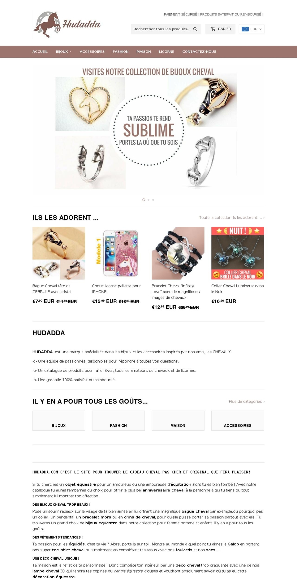 hudadda.com — Shopify storefront screenshot