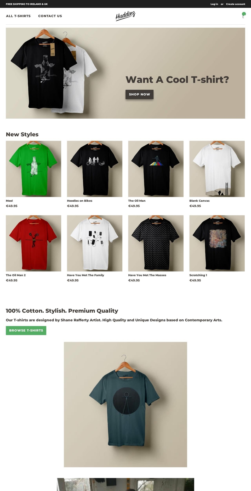 huddiez.com shopify website screenshot