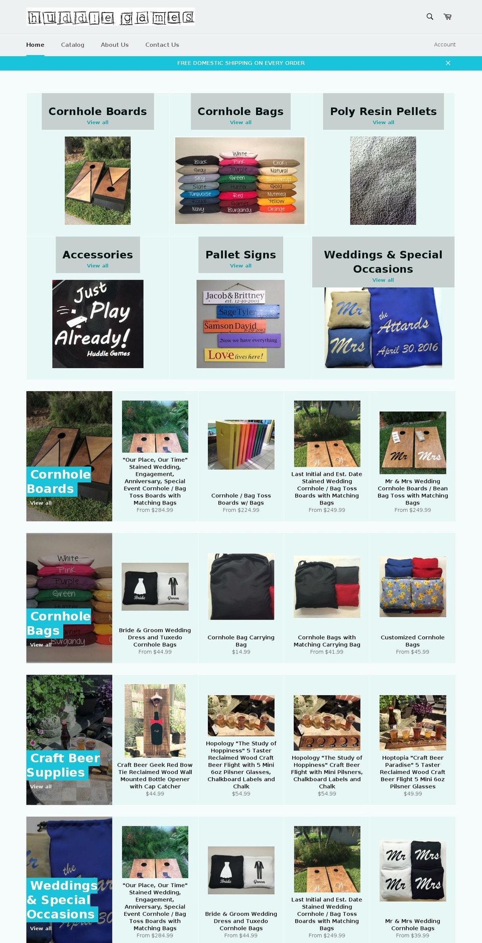 huddlegames.com shopify website screenshot
