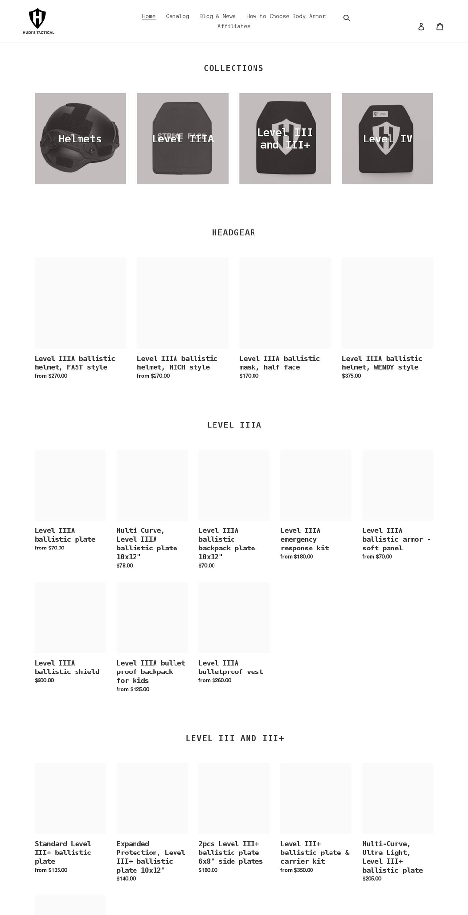 hudis-tactical.com shopify website screenshot