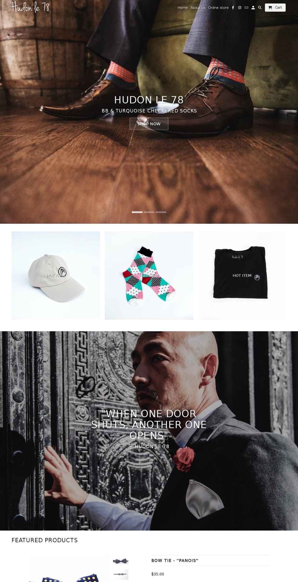 hudonle78.com — Shopify storefront screenshot