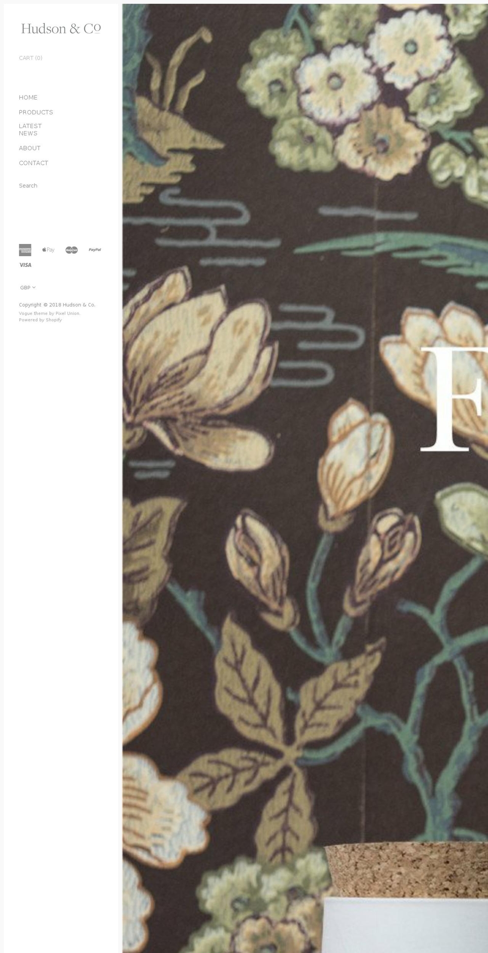Vogue Shopify theme site example hudsonand.co