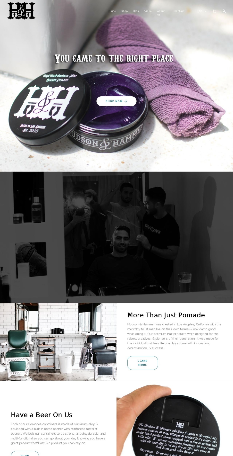 hudsonandhammer.com shopify website screenshot