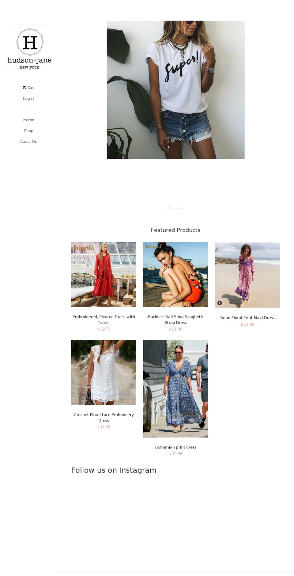 hudsonandjanenewyork.com — Shopify storefront screenshot