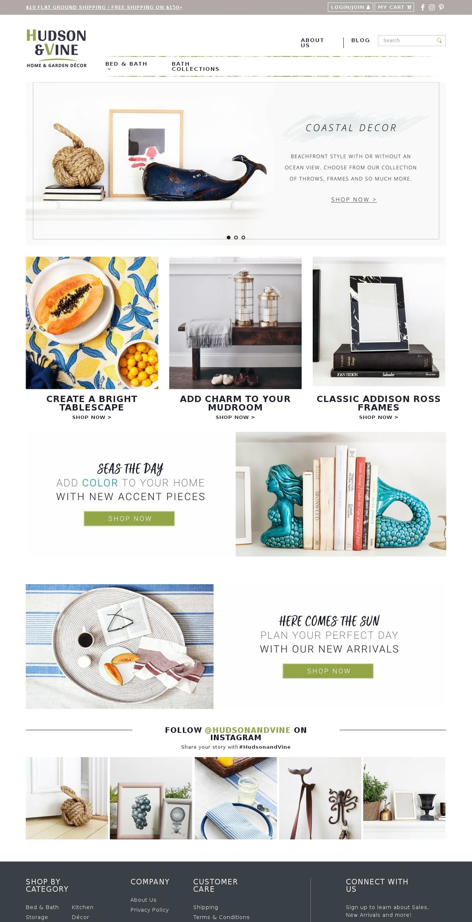 hudsonandvine.com shopify website screenshot