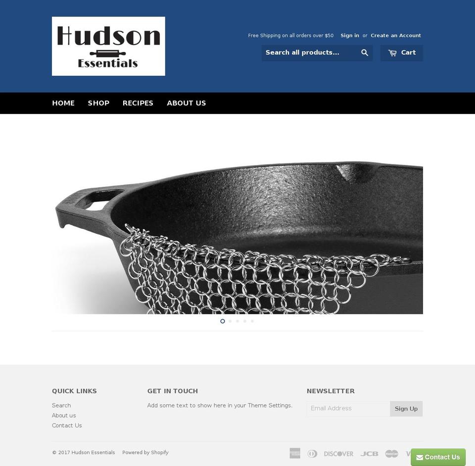 hudsonessentials.com shopify website screenshot