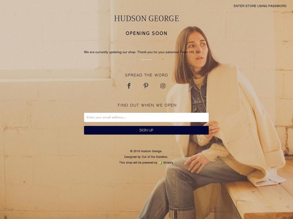 hudsongeorge.com — Shopify storefront screenshot