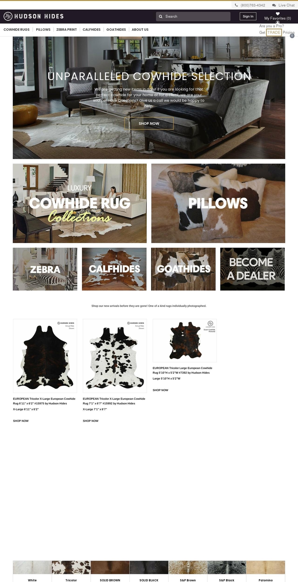 hudsonhides.com shopify website screenshot
