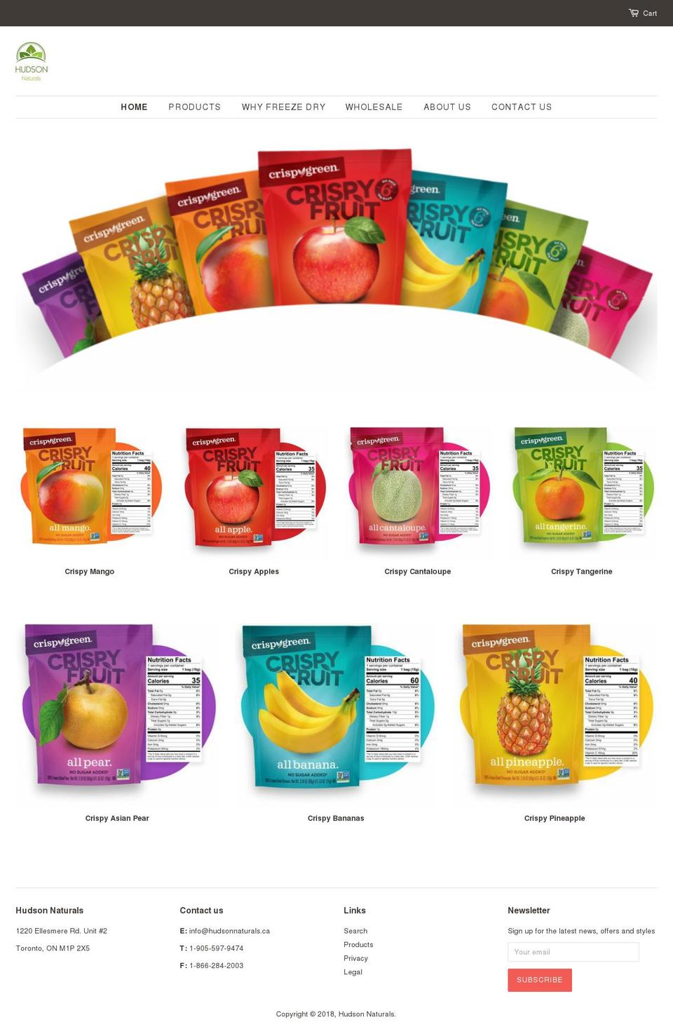 hudsonnaturals.ca shopify website screenshot