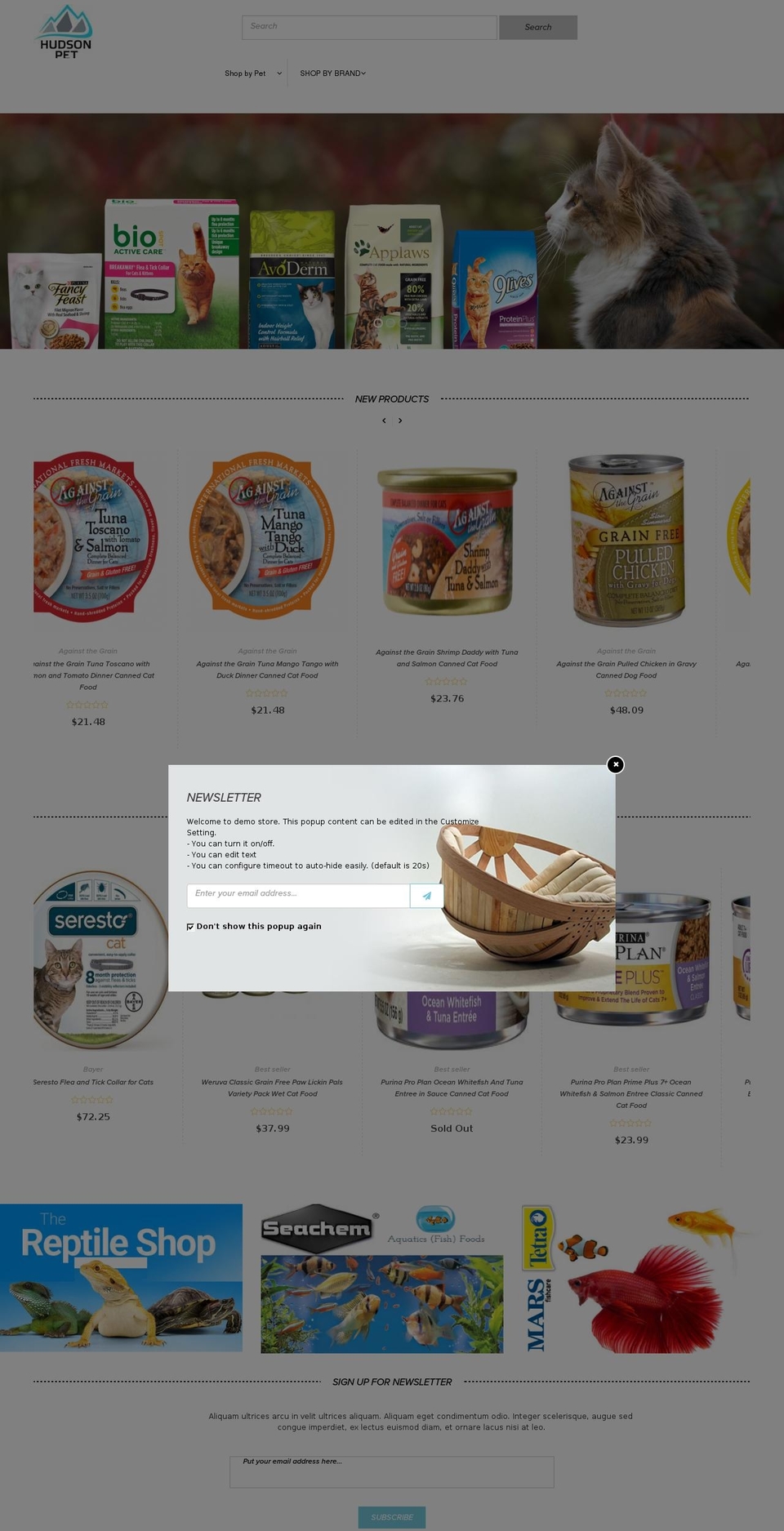 hudsonpet.com shopify website screenshot