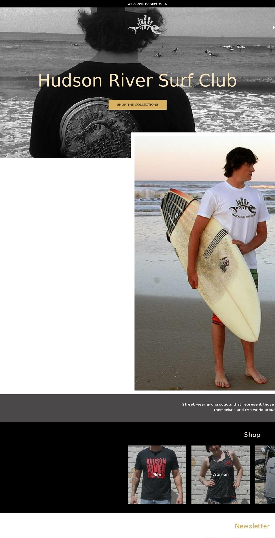 hudsonriversurfclub.com shopify website screenshot