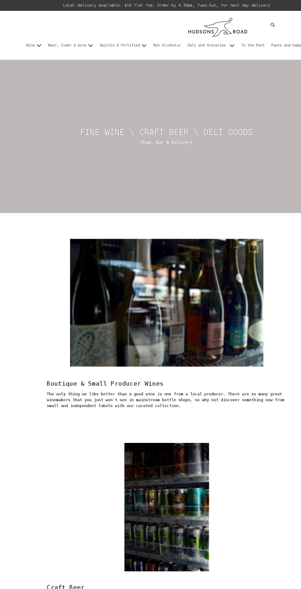 hudsonsroad.com.au shopify website screenshot