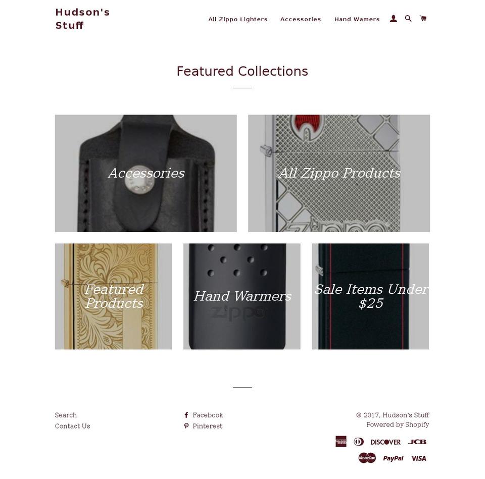 hudsonsstuff.com shopify website screenshot
