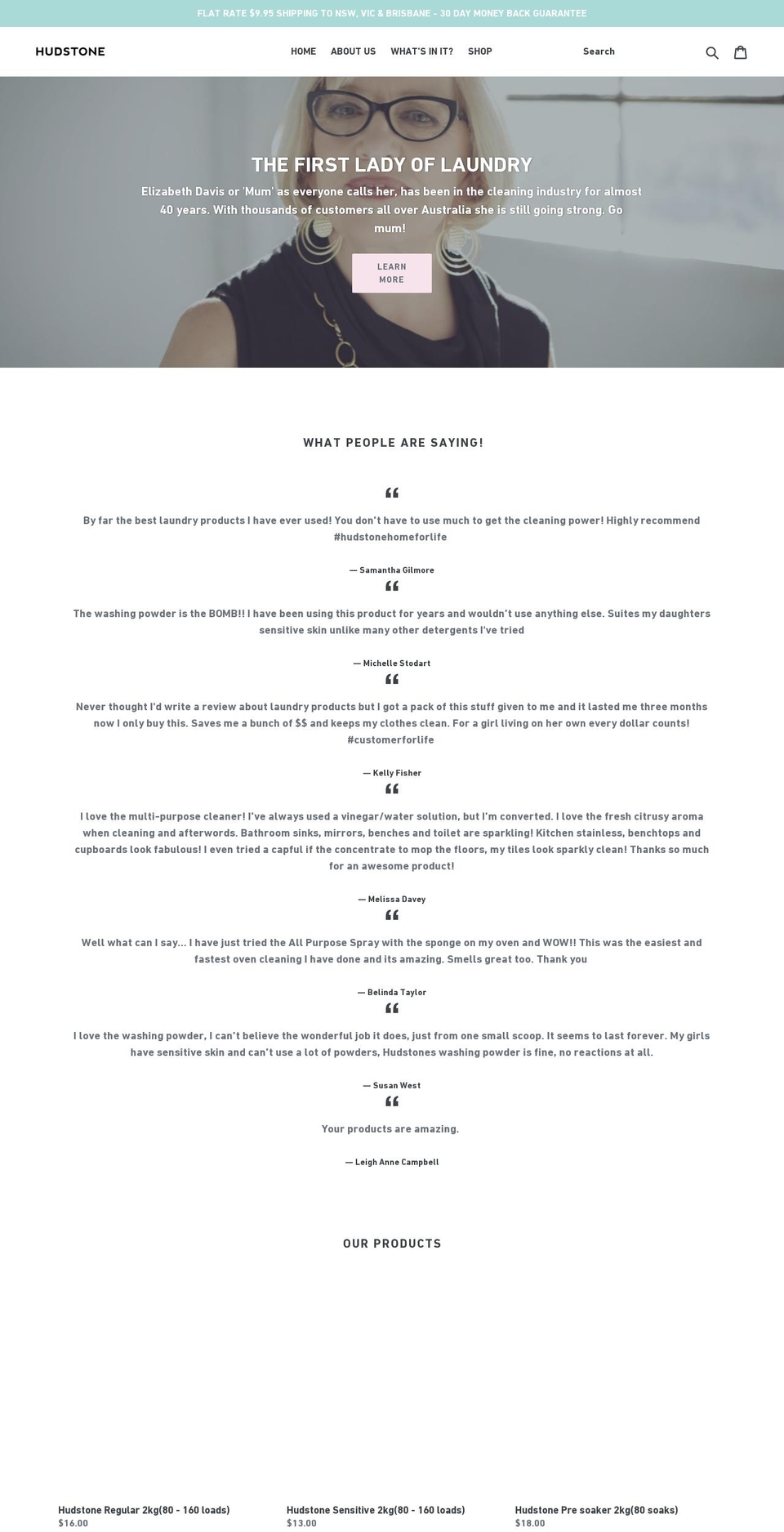 hudstonehome.com.au shopify website screenshot