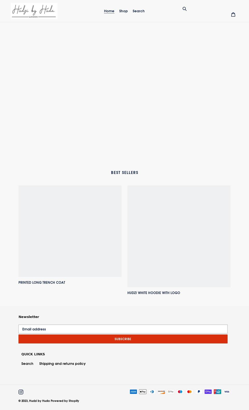 hudzibyhuda.com shopify website screenshot