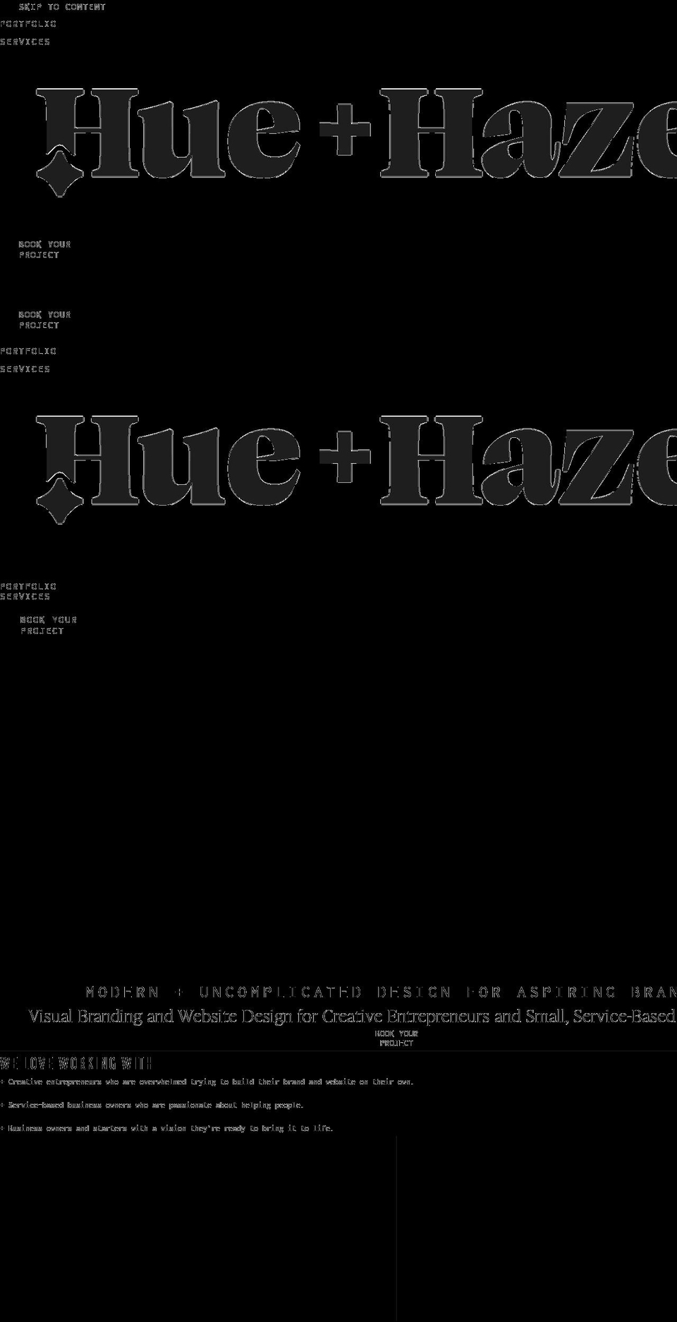 hueandhazel.com — Shopify storefront screenshot