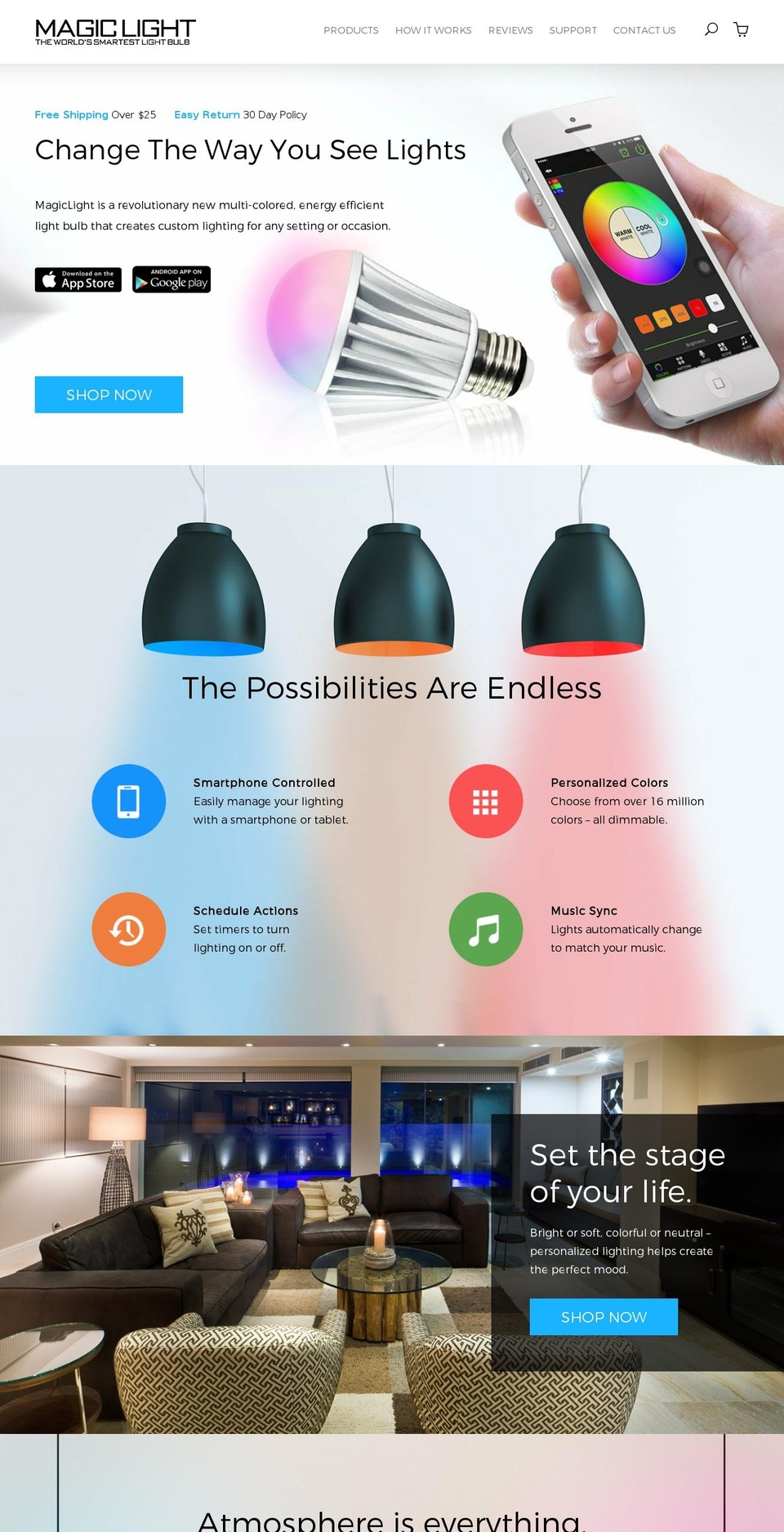 magiclight-nov-2016 Shopify theme site example huebulb.com