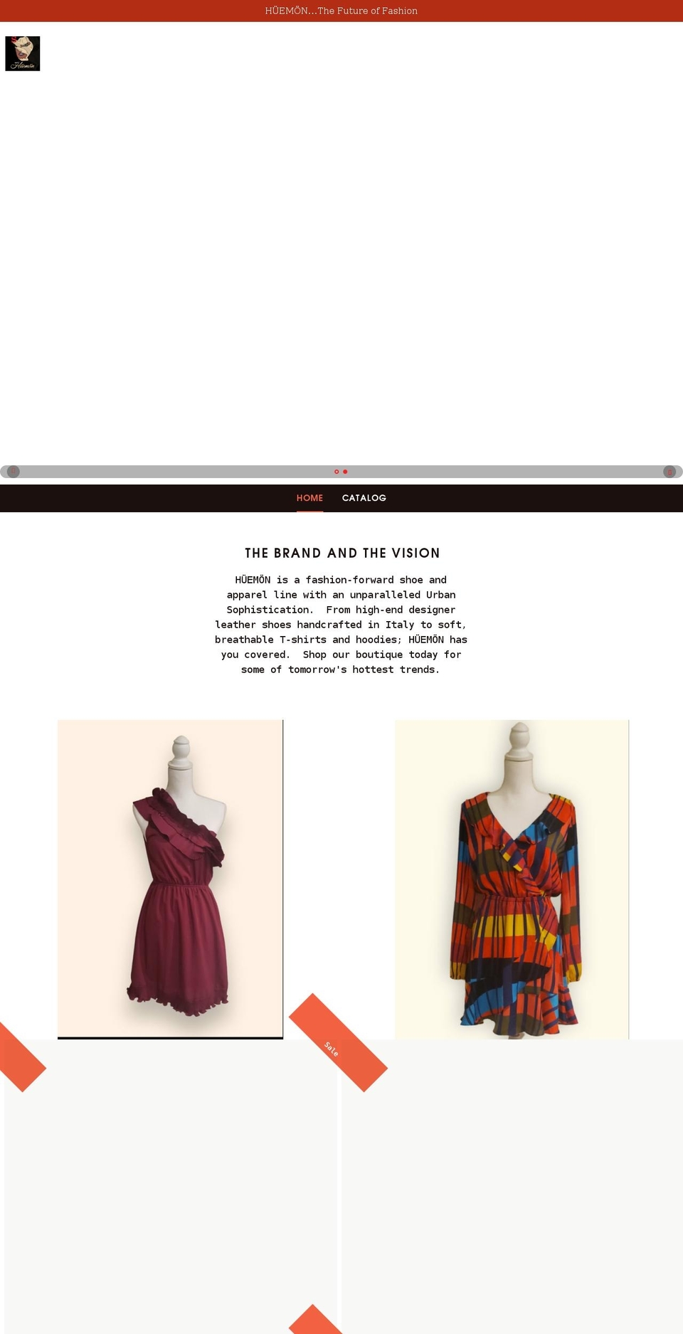 huemonfashion.com shopify website screenshot