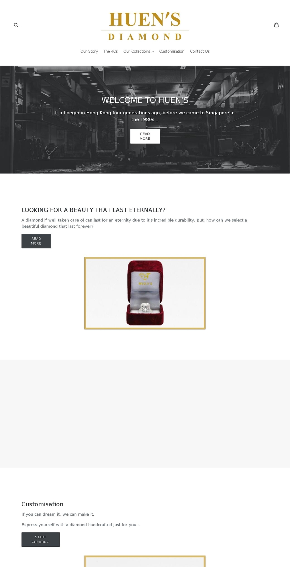 huensgroup.com — Shopify storefront screenshot