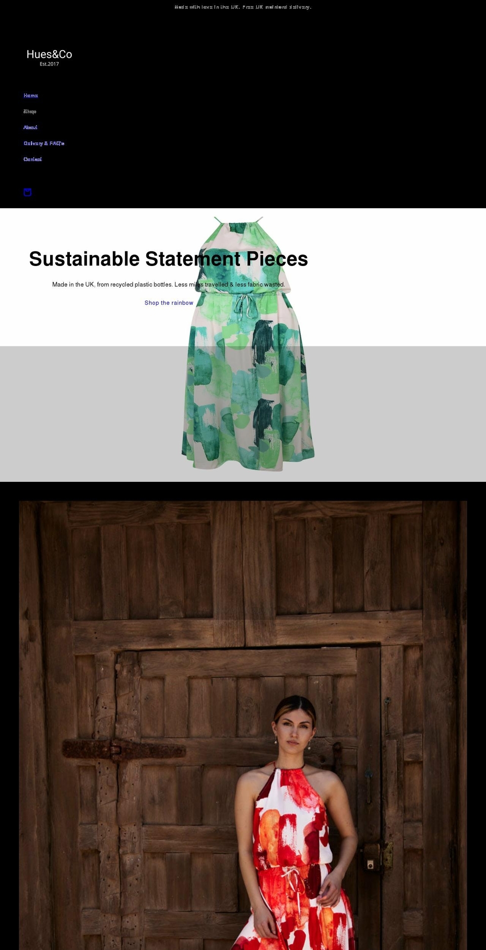 huesandco.com — Shopify storefront screenshot