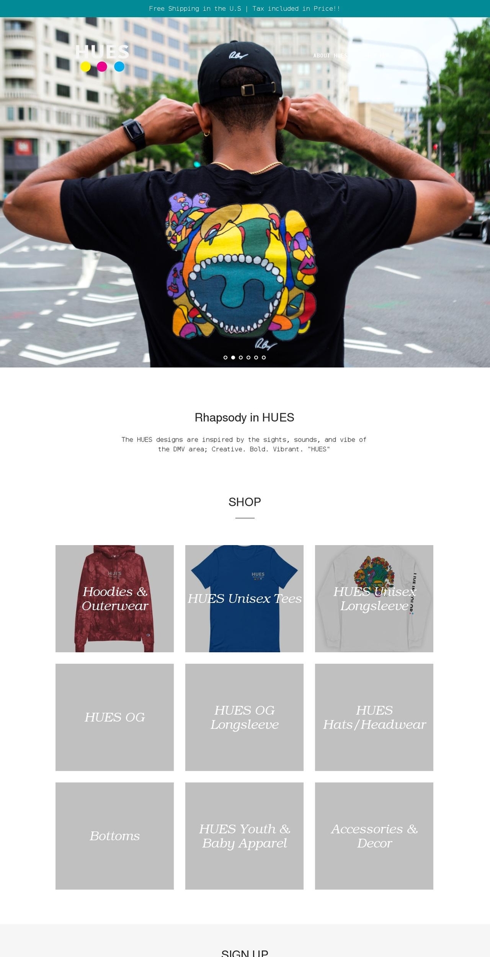 huesshop.net shopify website screenshot