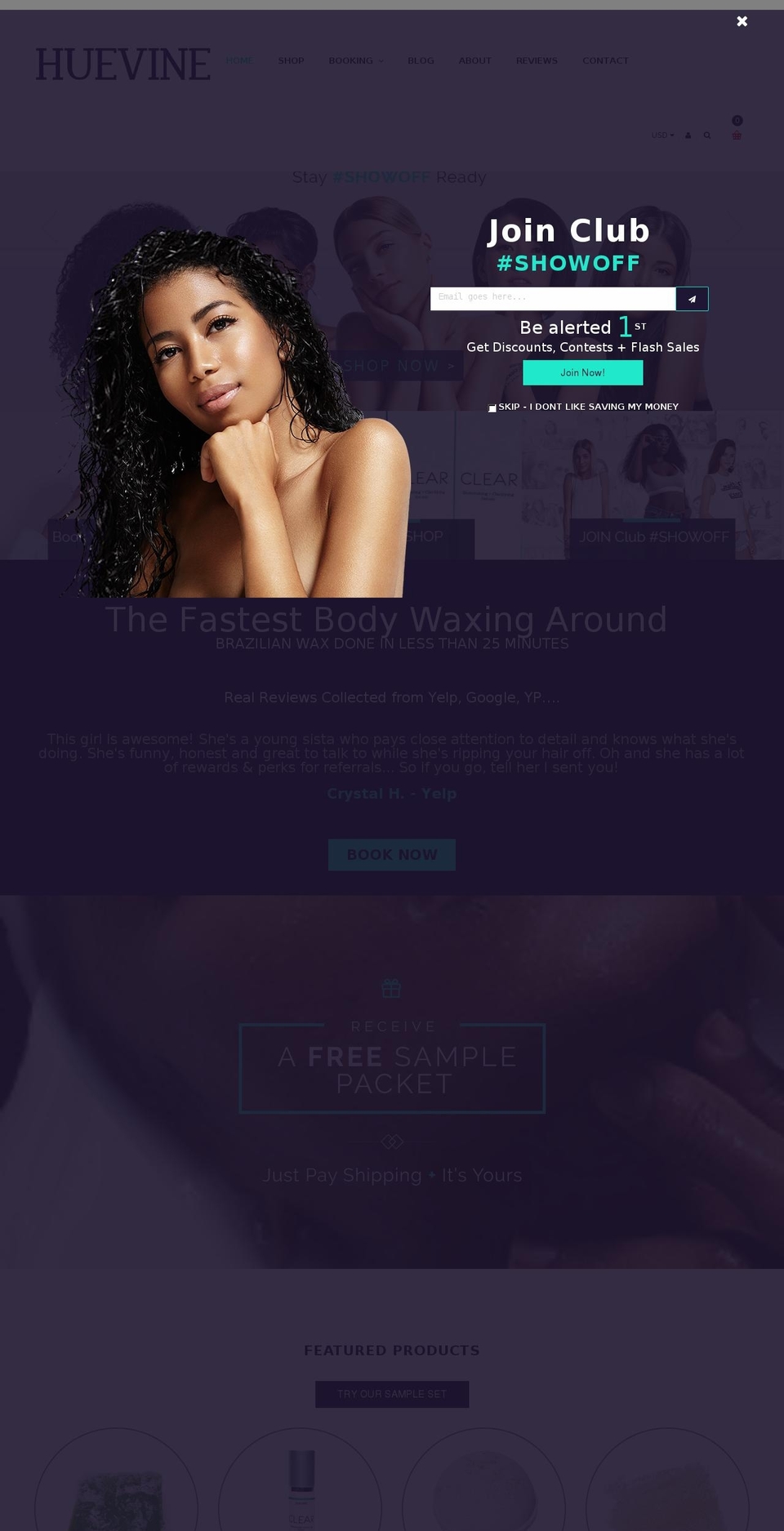 huevine.com shopify website screenshot