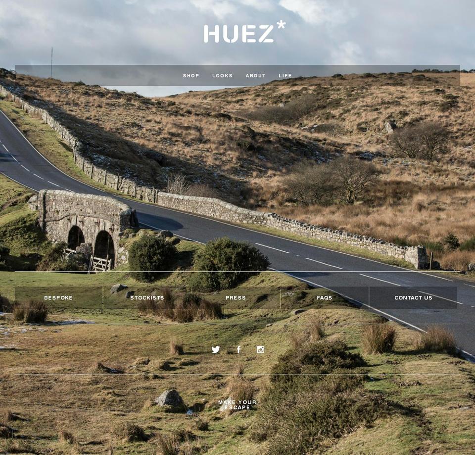 huez.co.uk shopify website screenshot