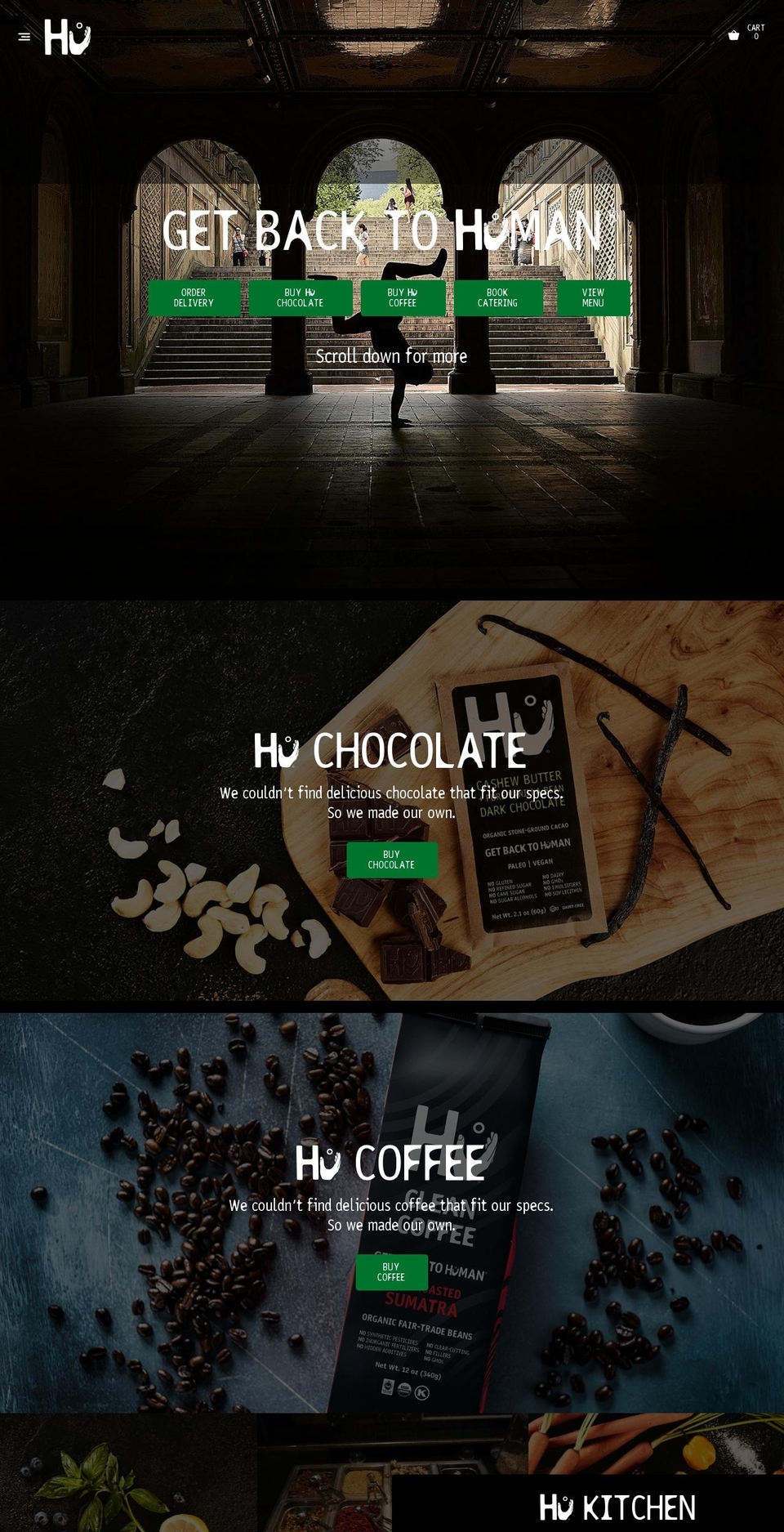 Hu Kitchen - 1.2 Shopify theme site example hufoods.com