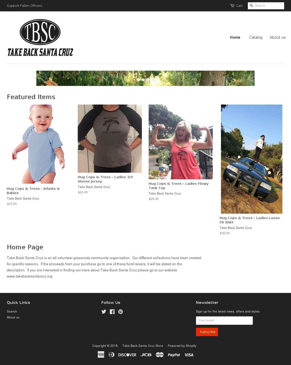 hugcopsandtrees.com shopify website screenshot